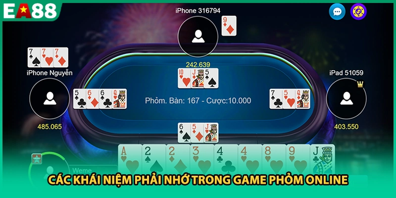 Các khái niệm phải nhớ trong game Phỏm online