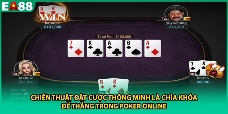 Chiến thuật đặt cược thông minh là chìa khóa để thắng trong Poker online