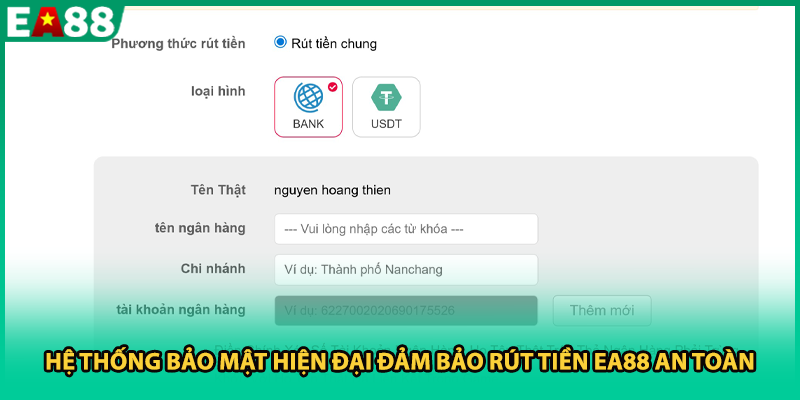 Hệ thống bảo mật hiện đại đảm bảo rút tiền EA88 an toàn