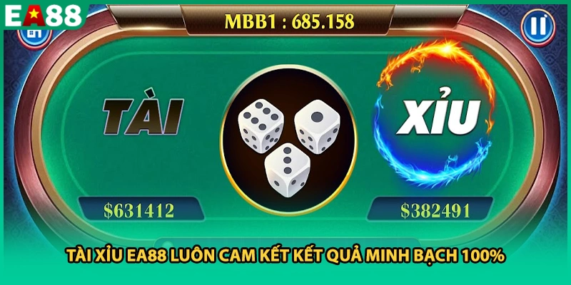 Tài Xỉu EA88 luôn cam kết kết quả minh bạch 100%