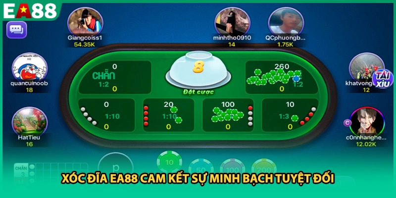 Xóc Đĩa EA88 cam kết sự minh bạch tuyệt đối